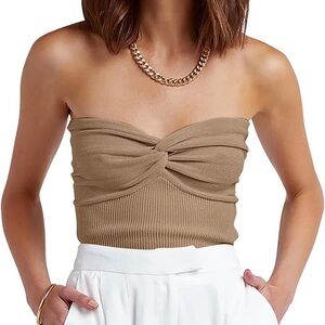 Women's Strapless Knit Bandeau Top